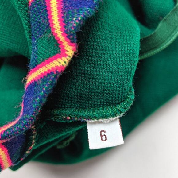 Vintage Dress Girls Size 4T Green Knit Sash Mock Neck Mod - Picture 4 of 4